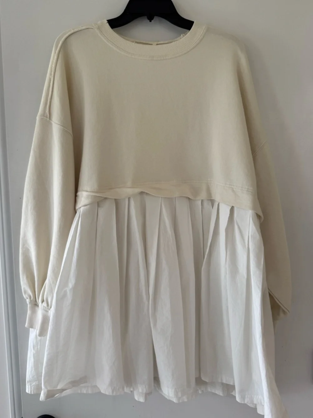 NWT Free People Women's Eleanor Sweatshirt Grey Combo - Picture 3 of 5